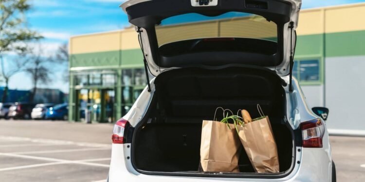 car loaded with groceries