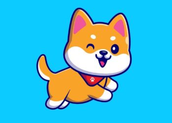 Cute Shiba Inu Dog Running And Wearing Scarf Cartoon Vector  Icon Illustration. Animal Nature Icon Concept Isolated  Premium Vector. Flat Cartoon Style